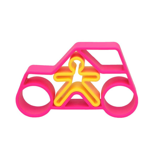 Teether - Car + Kid Pink Neon