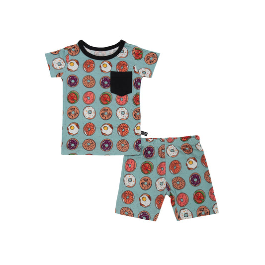 2 Piece Pajamas (Short Sleeve + Shorts) - Bagels
