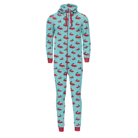 Adult Fleece Jumpsuit - Iceberg Trucks and Trees