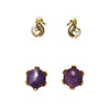 Earrings  - Stud Set - Seahorse + Purple