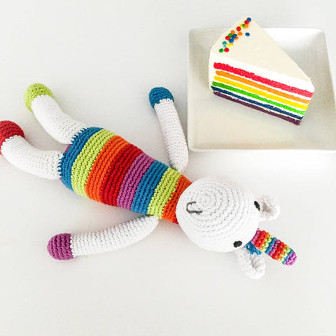 Yarn Rattle - White Unicorn