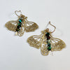 Earrings - Small Peppered Moth (Turquoise/Gold Tone)