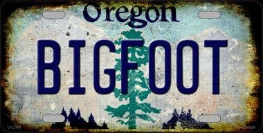 Placa de matrícula de metal novedosa - Bigfoot Oregon (12.0 x 6.0 in)