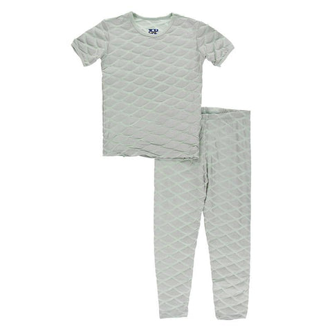 2 Piece Pajama Set (Short Sleeve) - Iridescent Mermaid Scales