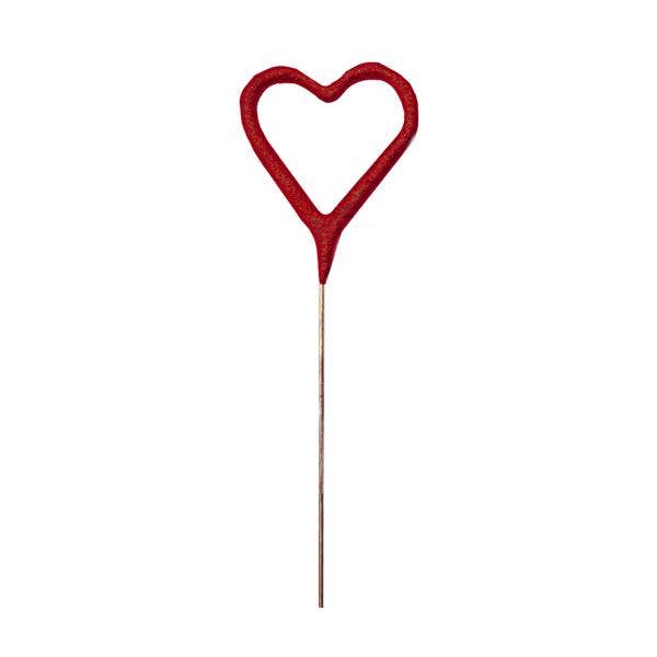 Mini Red Heart Sparkler 4"  - Single