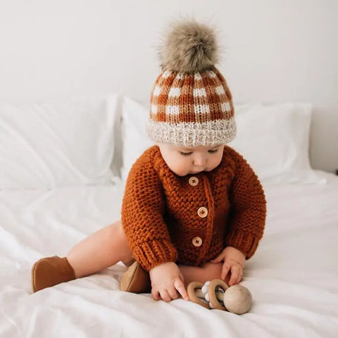 Cardigan Sweater - Chili Garter Stitch