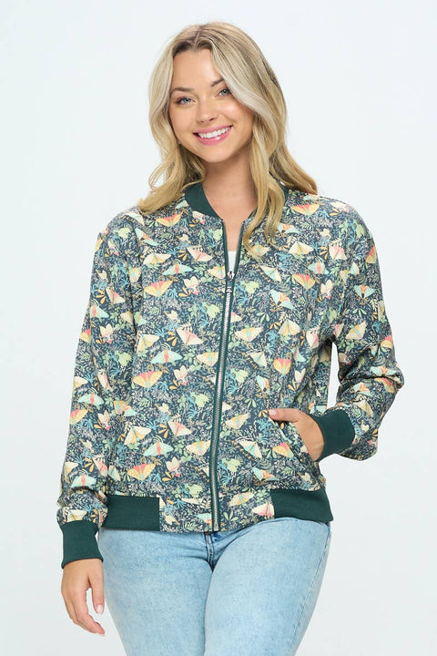 Bomber Jacket - Moth Floral