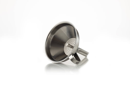 Funnel With Strainer - Brushed Steel