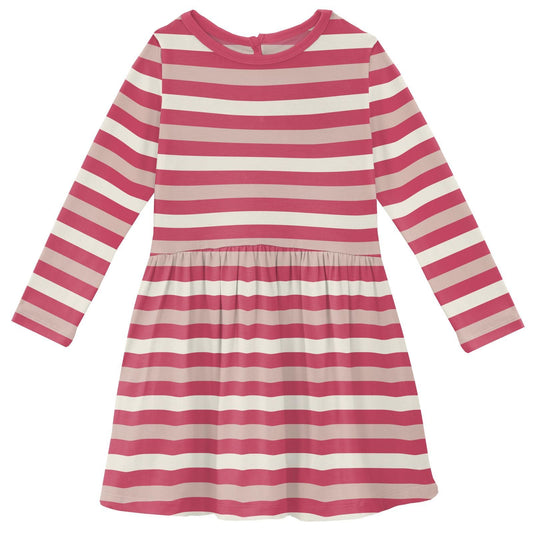 Twirl Dress (Long Sleeve) - Hopscotch Stripe