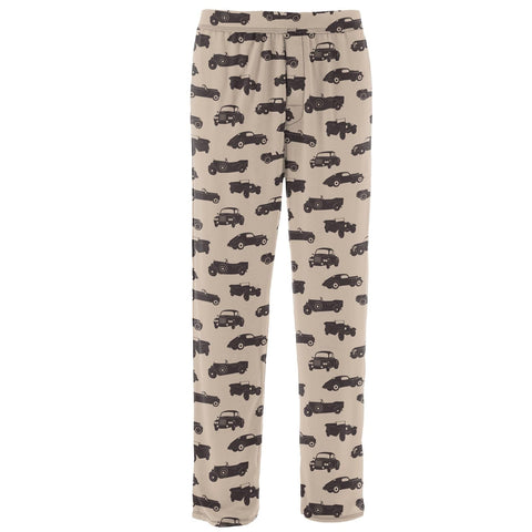 Men's Pajama Pants - Burlap Vintage Cars