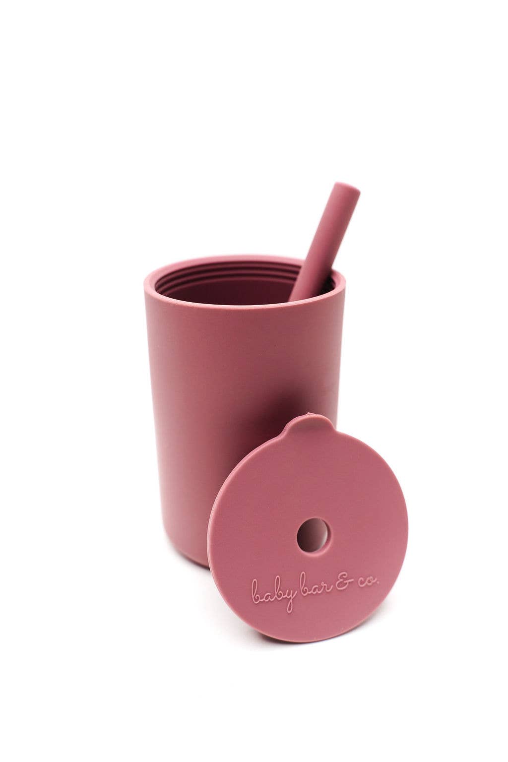 Silicone Cup With Straw - Mauve