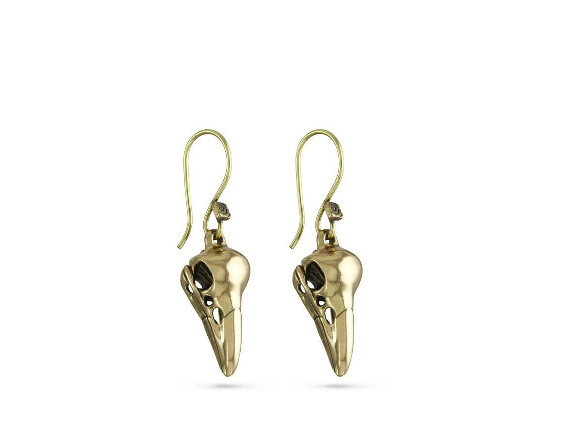 Jewelry - Raven Skull Earrings (Bronze)