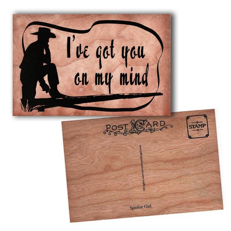 Wood Postcard - Cowboy