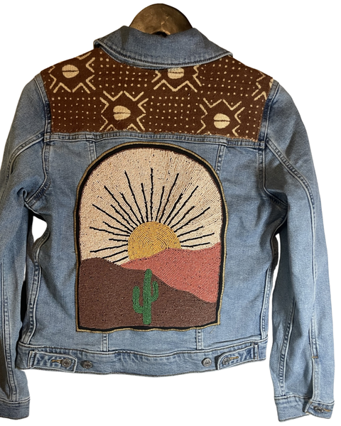 Denim Jacket - Embellished Hand Beaded Desert Dome