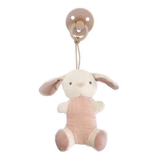 Pacifier (Natural Rubber) & Stuffed Animal -  Bitzy Pal Bunny