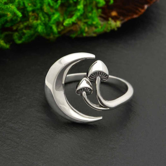 Ring - Moon and Mushroom Adjustable