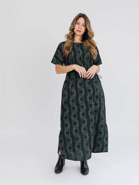 Aimee Maxi Dress Green Vine Twist Forest - Fair Trade Dresses | Mata Traders Vine Twist Forest / L Aimee Maxi Dress Green Vine Twist Forest - Fair Trade Dresses | Mata Traders Vine Twist Forest / L