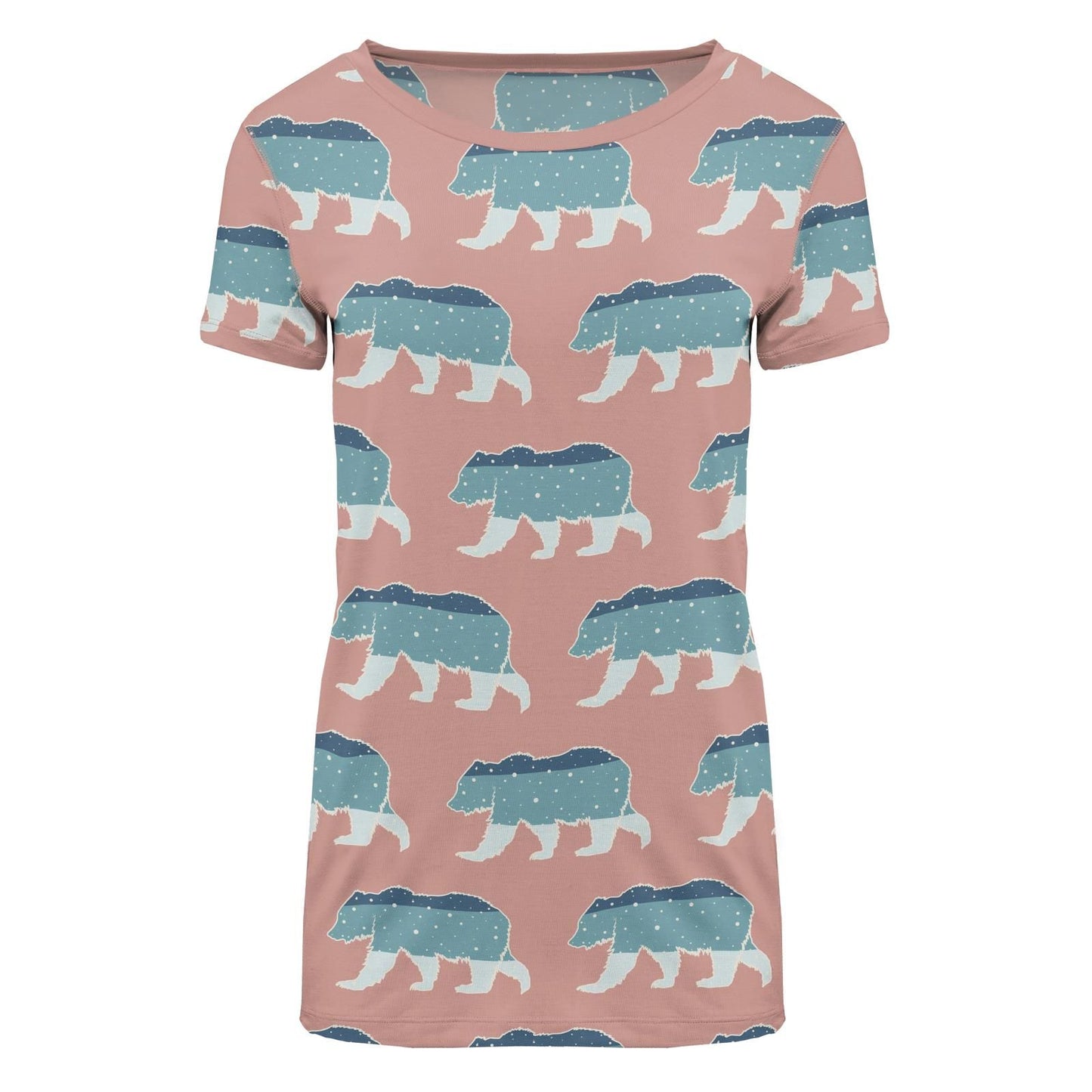 Women's Loosey Goosey Tee (Short Sleeve) - Blush Night Sky Bear