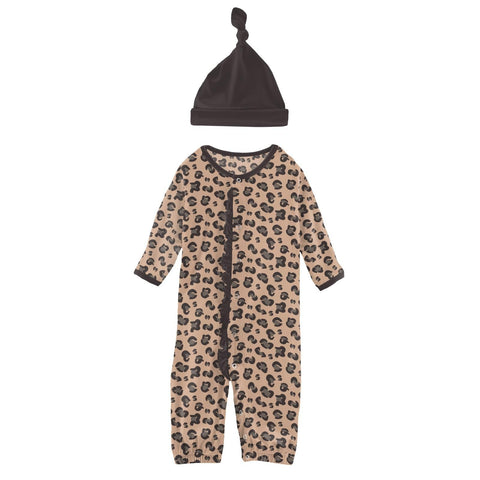 Converter Gown with Ruffles + Knot Hat - Suede Cheetah Print