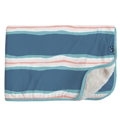 Toddler Blanket with Sherpa Backing - Abstract Prismatic Spring