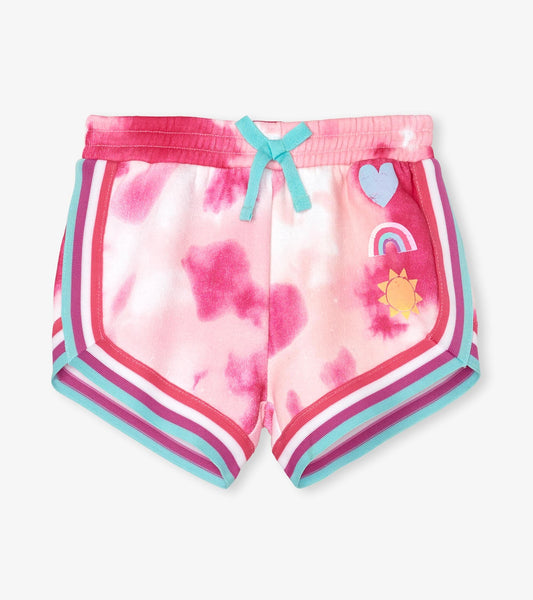 Last One: 7Y - French Terry Jogging Shorts - Pink Tie-Dye