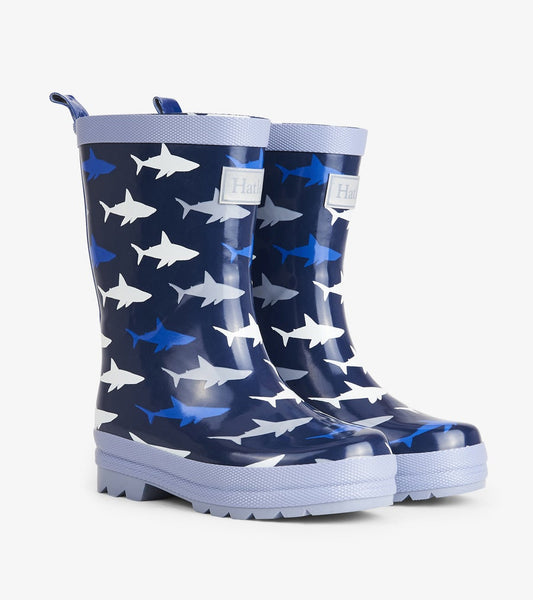 Last One - Size 2: Rain Boots - Shark Frenzy
