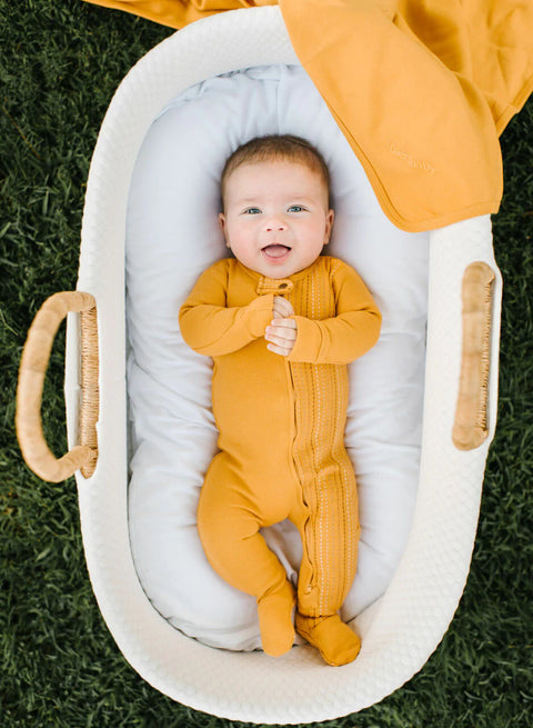 Footie (cremallera) - Mandarina Dash bordada