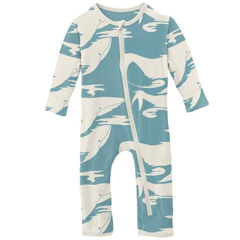 Last One - Size 5Y: Coverall (Snaps/Zipper) - Glacier Cloud Whales