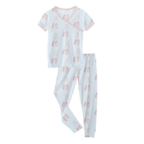 Last One - Size 2T: 2 Piece Kimono Pajama (Short Sleeve) - Fresh Air Ballet