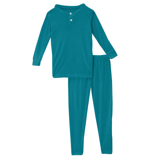 2 Piece Henley Pajama Set (Long Sleeve) - Bay