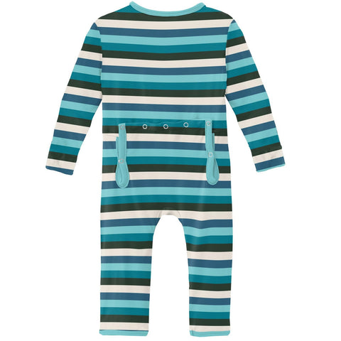 Coverall (Snaps/Zipper) - Ice Multi Stripe