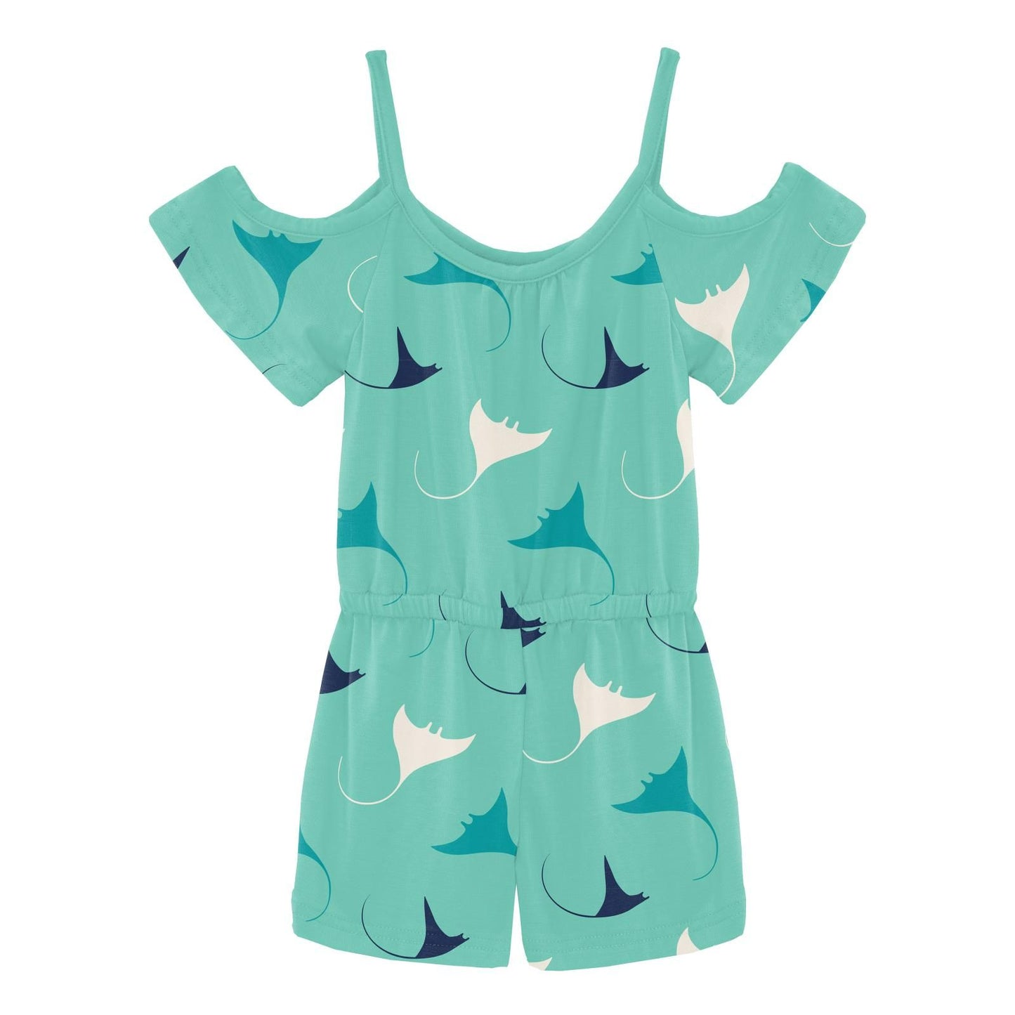 Open Shoulder Romper - Glass Manta Ray