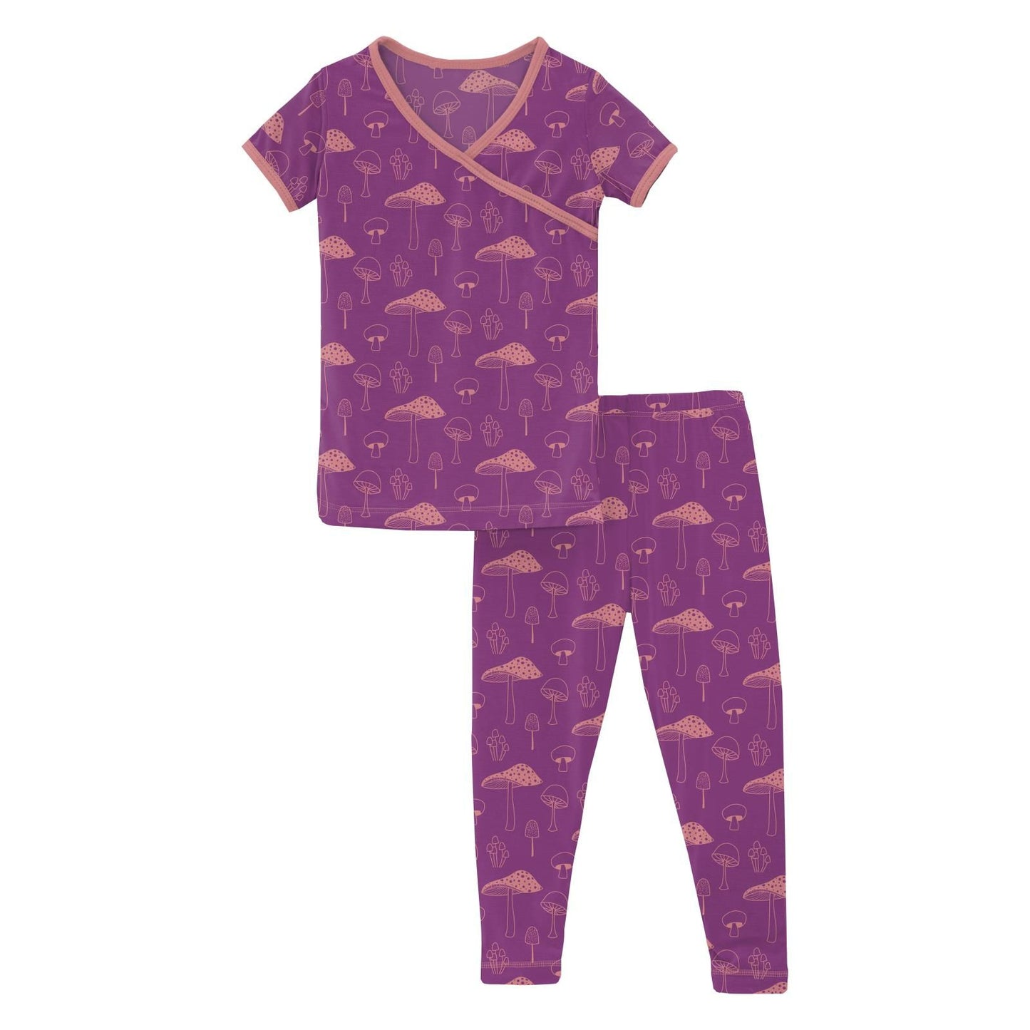 2 Piece Kimono Pajama (Short Sleeve) - Starfish Mushrooms