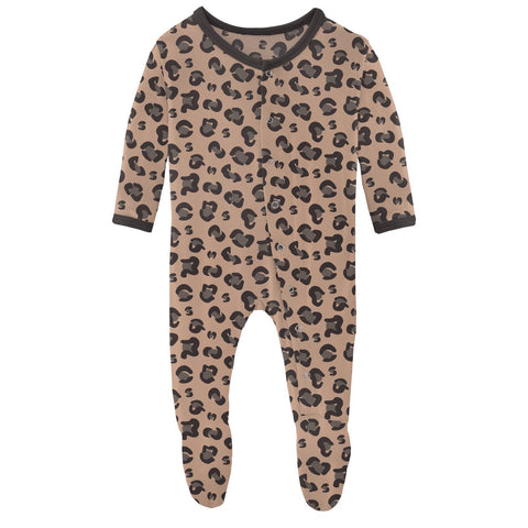 Footie (Snaps/Zipper) - Suede Cheetah Print