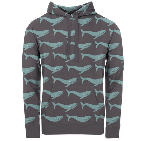 Men's Fleece Hoodie - Rain Whale