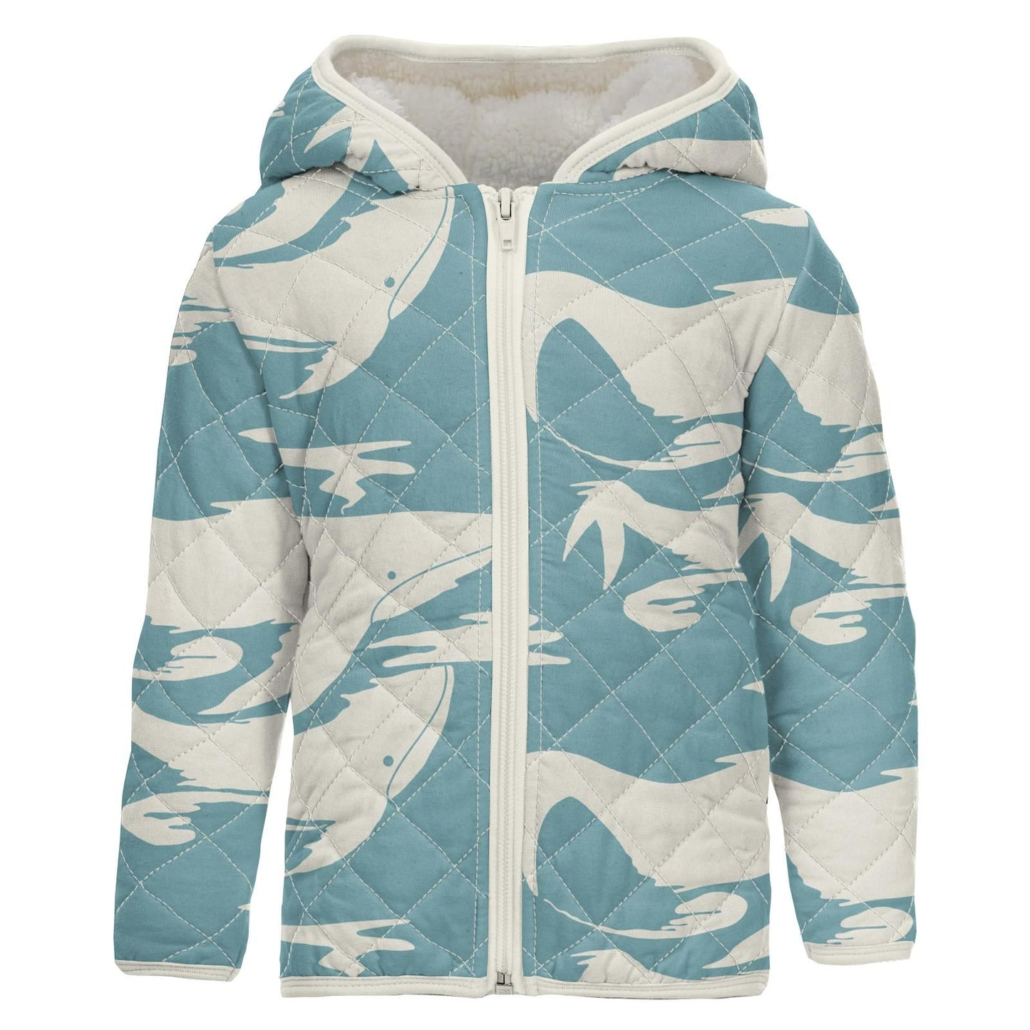 Quilted Jacket - Glacier Cloud Whales