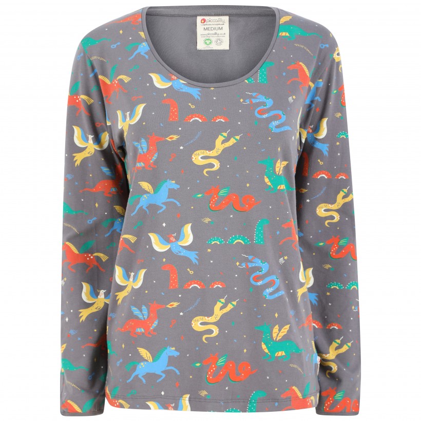 Last One - Size Small: Women's Top (Fitted Long Sleeve) - Mythical Creatures