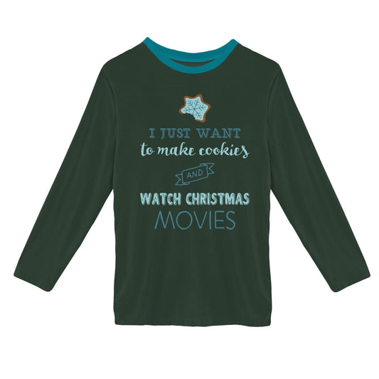 Tee (Easy Fit+ Long Sleeves) - Mountain View "I Just Want to Make Cookies and Watch Christmas Movies"
