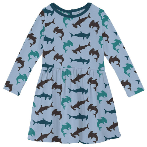 Last One - Size 3T: Twirl Dress (Long Sleeve) - Pond Hammerhead