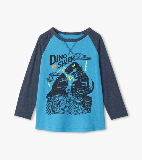 Raglan Tee (Long Sleeve) - Dino vs Shark