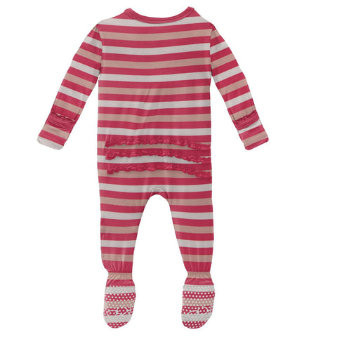 Footie with Muffin Ruffles (Snaps/Zippers) - Hopscotch Stripe