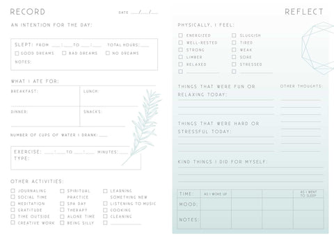 Journal - Self Care: A Day & Night Reflection Journal