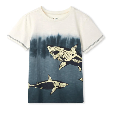 Graphic Tee (Short Sleeve) - Glow in the Dark Skeletal Sharks