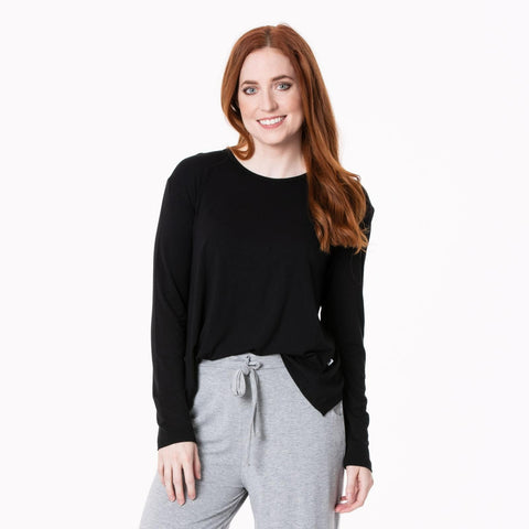 Women's Butterfly Open Back Top (Long Sleeves) - Midnight