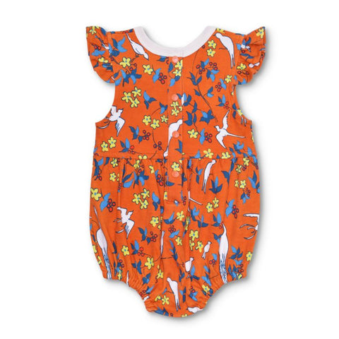Romper (Flutter Sleeve) - Enchanted Leaves Orange