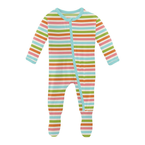 Footie (Snaps/Zipper) - Beach Day Stripe