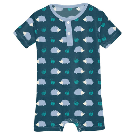 Henley Romper - Peacock Hedgehog