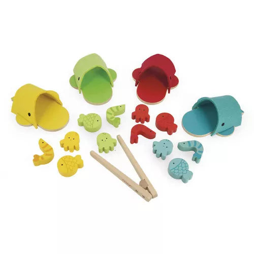 Wood Toy - Whales Color Matching Game