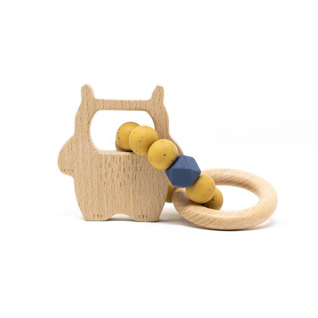 Teether/Rattle - Wild Things Oak Bull Speckled