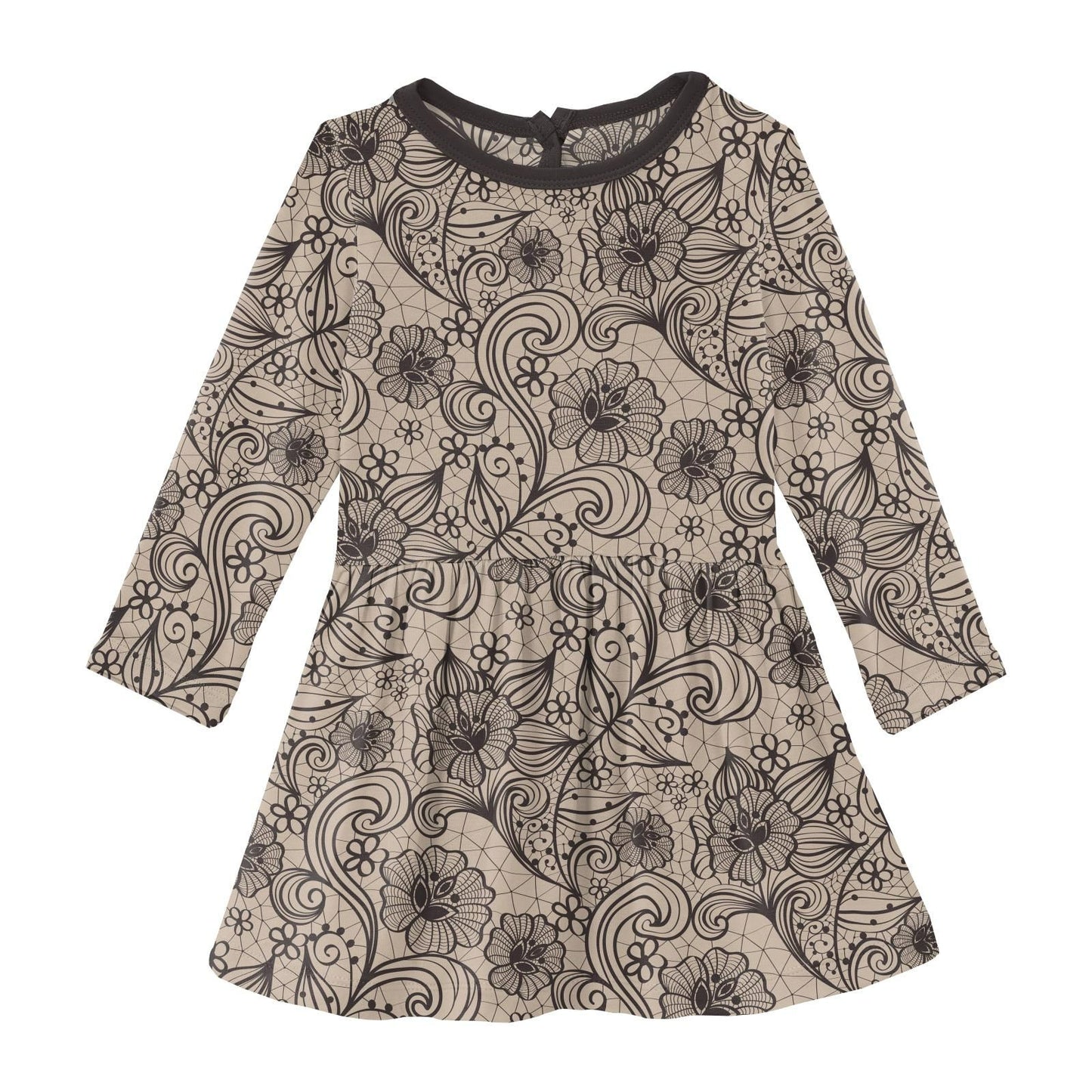 Twirl Dress (Long Sleeve) - Burlap Lace